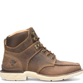 PHANTOM RIDER Men's Brunel Moc Toe Boot, Industrial and Construction Footwear for Durability and Comfort, Brown - 11 2E