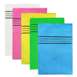 MIETONG Asian Exfoliating Gloves 5 Pcs Double Sided Exfoliating Towel Deep Body Scrub for Removing Dead Skin Callus Removal Shower Scrub SPA Pore Cleaning Unisex Shower Accessories