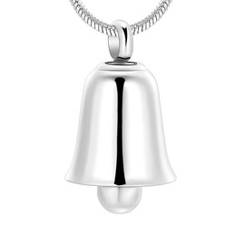 Oinsi Urn Necklace for Ashes Stainless Steel - Two Size Bell Cremation Jewelry Ashes Holder Keepsake Memorial Pendant Necklace Women Men (Small one -25mm)