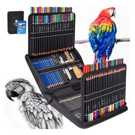 Set De Arte Profesional 145 Lápices Colores Dibujo Kit