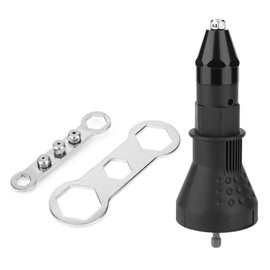 Pistola de Remaches Para Taladro Inalámbrico Remachadora Pistola de Tuercas de Remache Eléctrica Tuerca de Remache Eléctrica Adaptador de Pistola Adaptador Tuerca de Inserción de Remachado(Negro)
