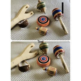 Traditional Mexican Toys Set Trompo Toma Todo Balero Resortera Wood Yo Yo