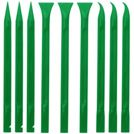 Hordion 9 PCS Plastic Scraper Non-Scratch Scraper Tool, Multi-Purpose Sticker Remover Tool for Tight Spaces Kitchen Crevices Oil Stains Dirt Paint Labels, Green