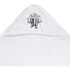Azeeda 'Happy Popcorn' Baby Hooded Towel (HT00035087)