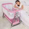 Jixrolyn Pink Bassinet for Baby Girl, Baby Bassinets Bedside Sleeper