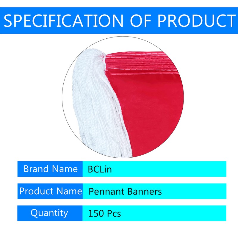260 Ft Solid Red Pennant Banners Flags String DIY Bunting