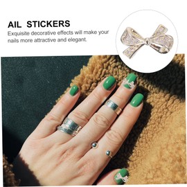 Healvian 10pcs Nail Art Bowknot Rhinestones Stickers for Elegant Nail Decoration for Art Crafting and Accessories for Women and Girls Random Style