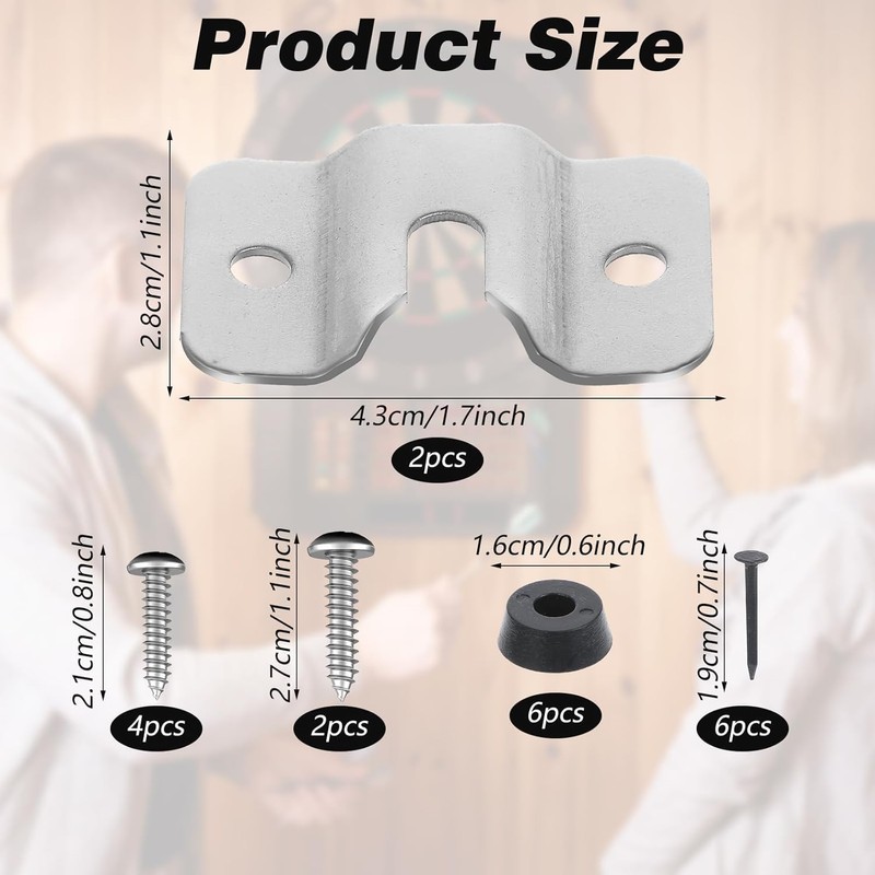 Dartboard Bracket Hanging Kit – Stainless Steel Wall-Mount Bracket with