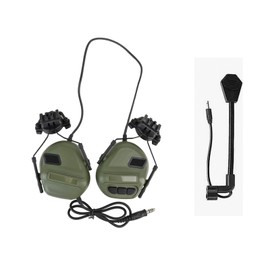 JFFCESTORE Helmet Way Tactical Headset Earmuff No Noise Reduction for Z.Tactical Series PTT (Green)