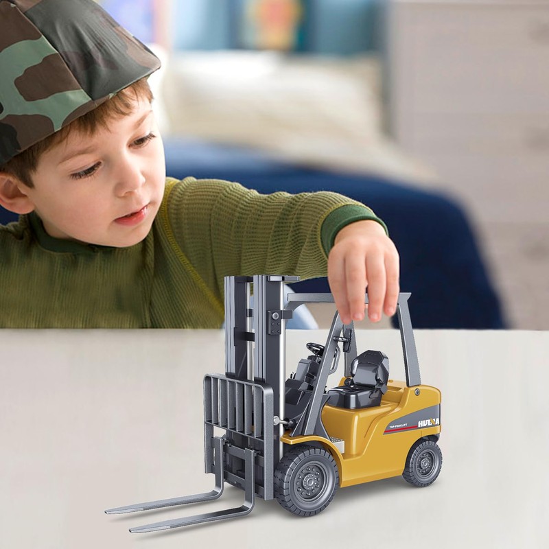 fisca 1:50 Metal Model Vehicle Set - Excavator, Backhoe Loader