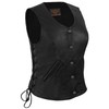 True Element Womens Longer Length Motorcycle Leather Vest With Side