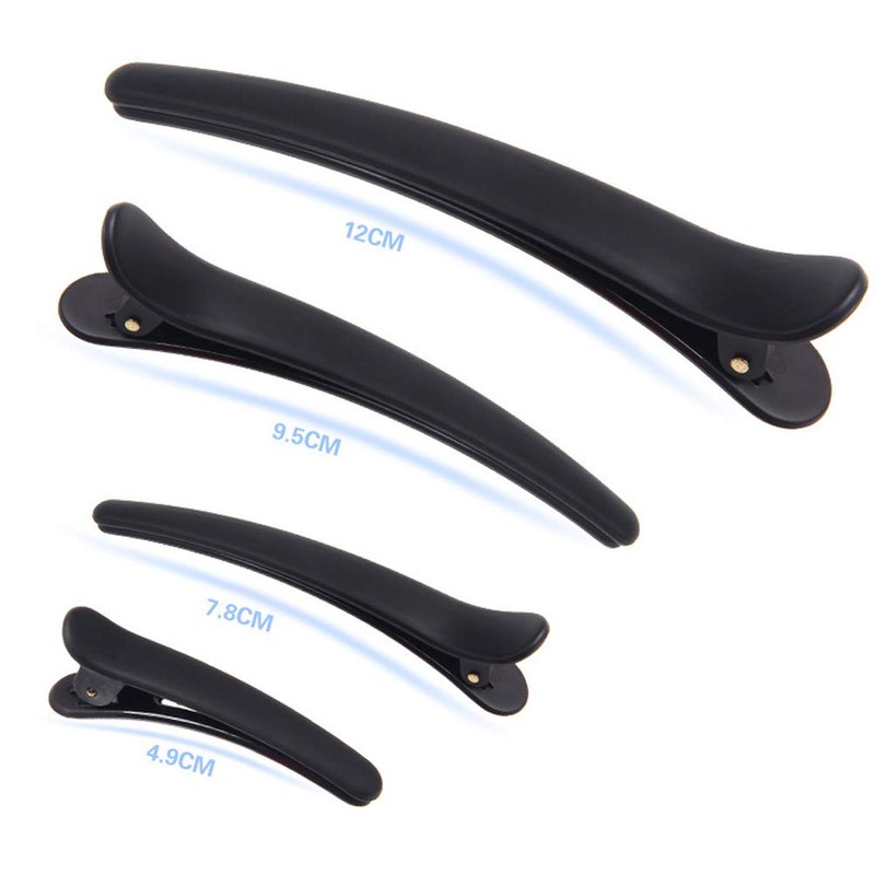 12 Pcs Matt Black Styling Hair Clips Plastic Alligator Hair