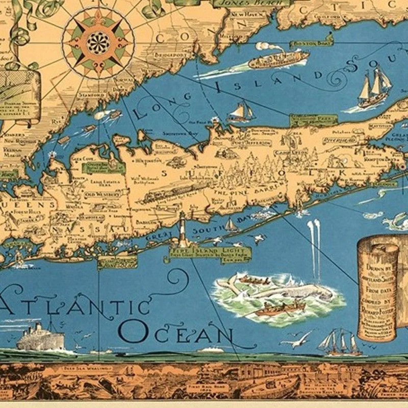 Homeroots 20" X 30" Vintage 1933 Map Of Long Island