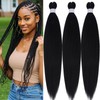 UPruyo Pre Stretched Braiding Hair Black 1b Hypoallergenic Prestretched Braiding