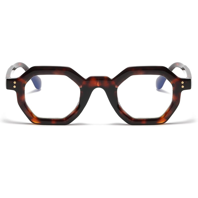JOVAKIT Retro Octagon Frame Glasses for Women Men Vintage Polygon