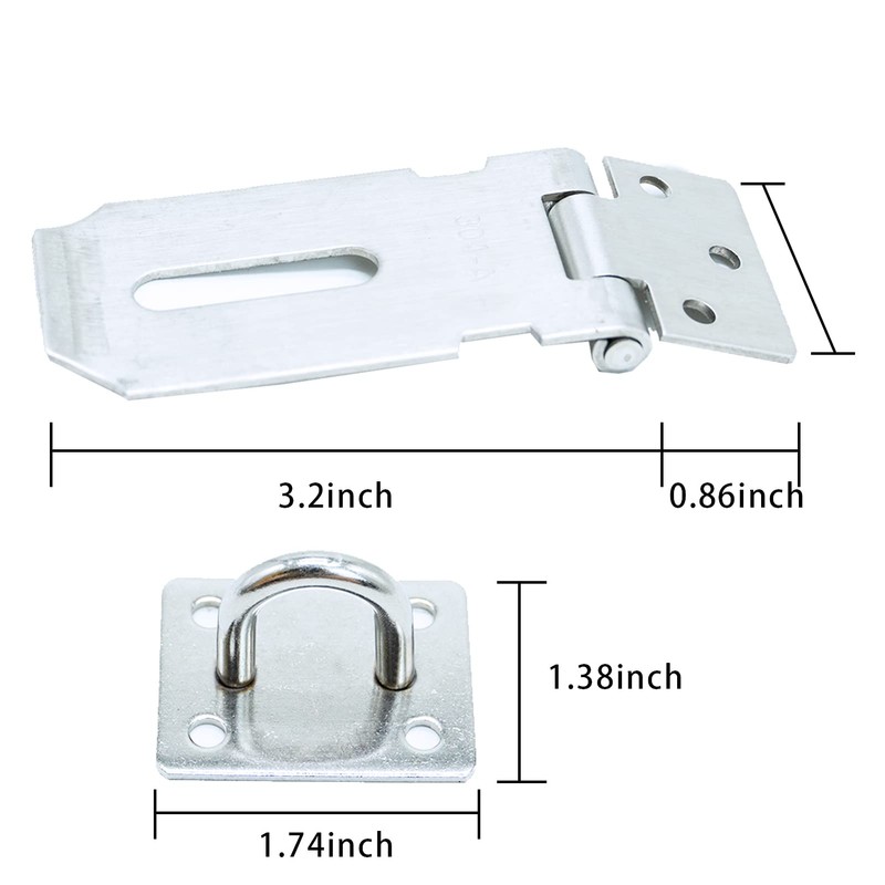 Door Padlock Hasp,Door Lock,Shed Lock,3 inch Stainless Steel Hasp and