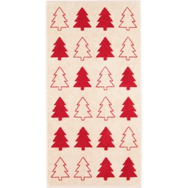 Cawö Home Hand Towels Christmas Edition Christmas Trees 794 Natural Red - 32 Hand Towels 50 x 100 cm