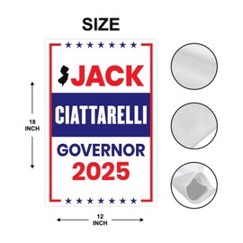 Jack Ciattarelli For New Jersey Governor 2025 Garden Flag, Double Sided, 2025 Governor Flag, Elections Sign, Race Red White & Blue Flag