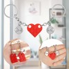 Brick Heart Key Chain, Detachable Heart Keychain Set Matching Heart
