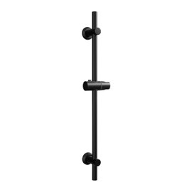 Görbach Shower Set, Stainless Steel Shower Rail 70 cm with Shower Head Holder, Variable Drilling Holes Thanks to Flexible Wall Brackets, Shower Wall Bar, Matt Black