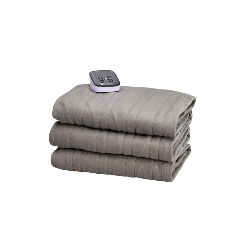 OakRidge Digital Comfort Fleece Heated Twin Blanket - Grey, 100%