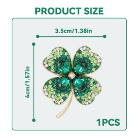 LINGJIA Women's Brooch, Clover Brooch, Crystal Brooch, Clothing Accessories, Safety Pin Brooch for Daily Clothing, Participation at Prom, Birthday Party, Alloy, flash diamond