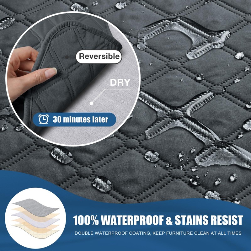 TAOCOCO 100% Waterproof Recliner Covers, Recliner Sofa Covers with Leg