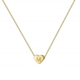 Gold Initial M Heart Necklace Dainty Letter Heart Choker Necklace for Women