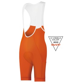 CEROTIPOLAR Cycling Bibs Men, Long Riding Pad Bicycle Biking Bib Shorts UPF50+ Orange