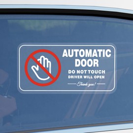 MBAIYO Automatic Door Car Sticker, 10 Pack 4×2 in Do Not Touch Driver Will Open Warning Sign Transparent Self Adhesive Vinyl Decals Removable Waterproof Vehicle Taxi Sliding Window Cling Doors Sign