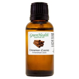 Cinnamon Cassia - 1 fl oz (30 ml) Glass Bottle - 100% Pure Essential Oil - GreenHealth