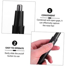 Metal Electric Nose Hair Trimmer Set Rechargeable 2-in-1 Vibrissa Clipper for Men and Women Painless Nose Hair Remover Dual-Edge Blades for Home and Travel
