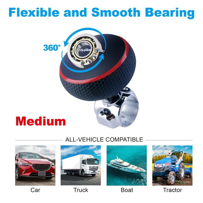 Hypersonic Steering Wheel Spinner Knob - Compatible with Standard Steering