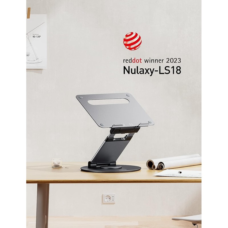 Nulaxy Telescopic 360 Rotating Laptop Stand for Desk Adjustable Height