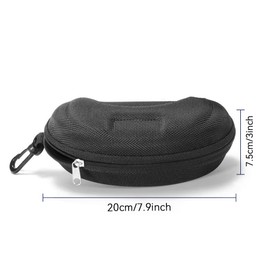 Heshebuy Pack of 2 EVA Glasses Case, Portable Scratch-Resistant Glasses Organiser, Sunglasses Storage Box, black