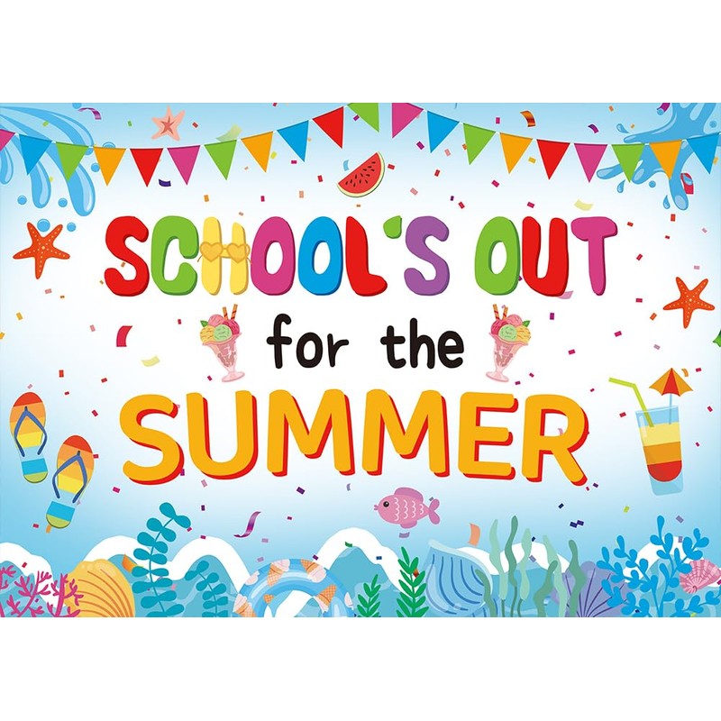 LTDKAEN School's Out for The Summer Backdrop End of School