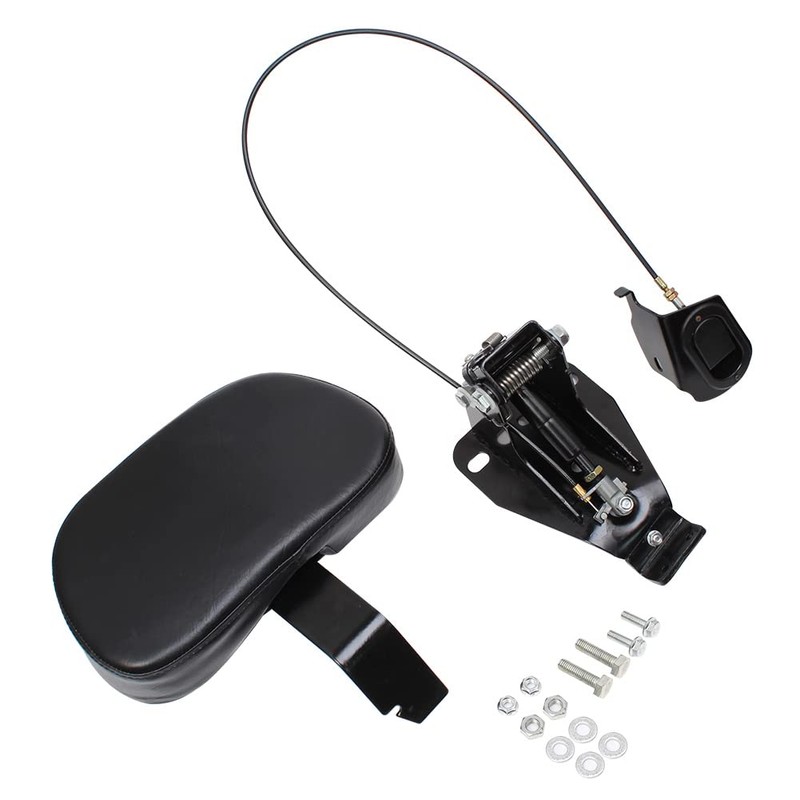 H RUO Adjustable Driver Backrest with Pad Compatible with Harley