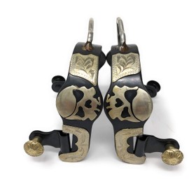 AJ Tack Wholesale Antique Brown Pirate Skull Bumper Spurs - Mens