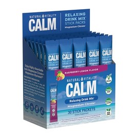 Natural Vitality Calm, Magnesium Citrate Supplement, Anti-stress Drink Mix Powder - Gluten Free, Vegan, & Non-gmo, Raspberry Lemon, 0.12 Oz, 30 Packet