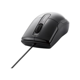 BUFFALO BSMBU26SM Series Wired Blue LED Mouse, Silent, 3 Buttons, Medium Size, BSMBU26SMBK, blk