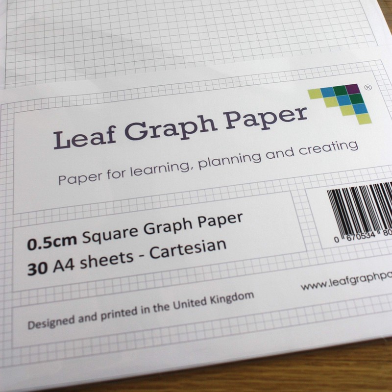 A4 Graph Paper 5mm 0.5cm Squared Cartesian - 30 Loose-Leaf