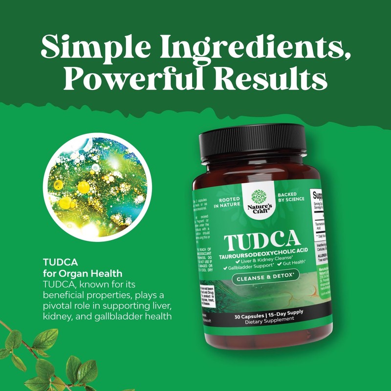 Advanced Bile Salt TUDCA Supplement - Extra Strength TUDCA 500mg