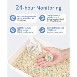 Cat Litter Additive, Occult Blood Detect Cat Litter Cat Urine Test, Cat Health Indicator Works with Most Litter