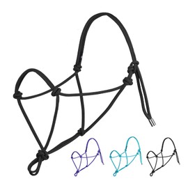 Harrison Howard Rope Halter for Horses Super Sturdy Horse Rope Training Halter with 2 Knot 1/4" Stiff Halter Cord Foal Black