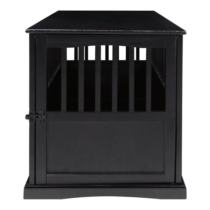 Casual Home Wooden Large Pet Crate, End Table, (Black, 24"W