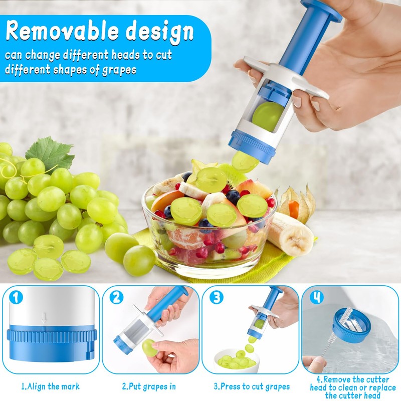 HiYZ Grape Cutter, Fruit Slicer and Veggie Divider with Stainless