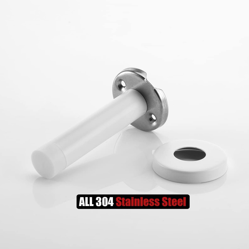 JQK Door Stopper White, 304 Stainless Steel Thicken 1mm Sound