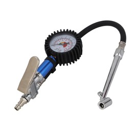 12 Bar Self Clamping Tire Inflator with Air Pressure Gauge, Alloy Quick Air Connector, for Measuring Tire Pressure