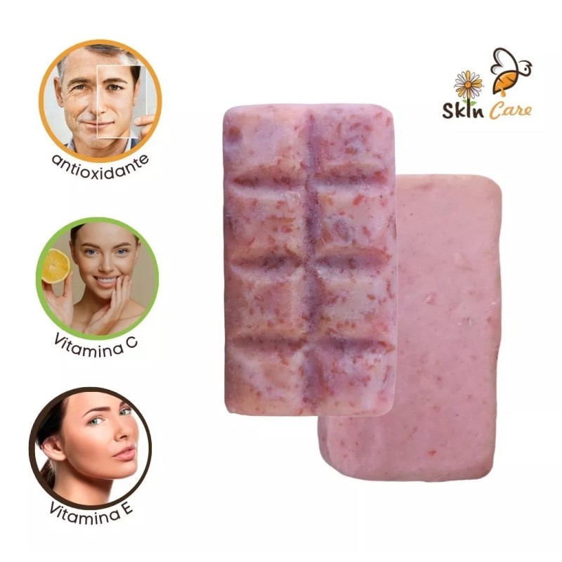 Skin Care Jabón En Barra Artesanal De Fresa
