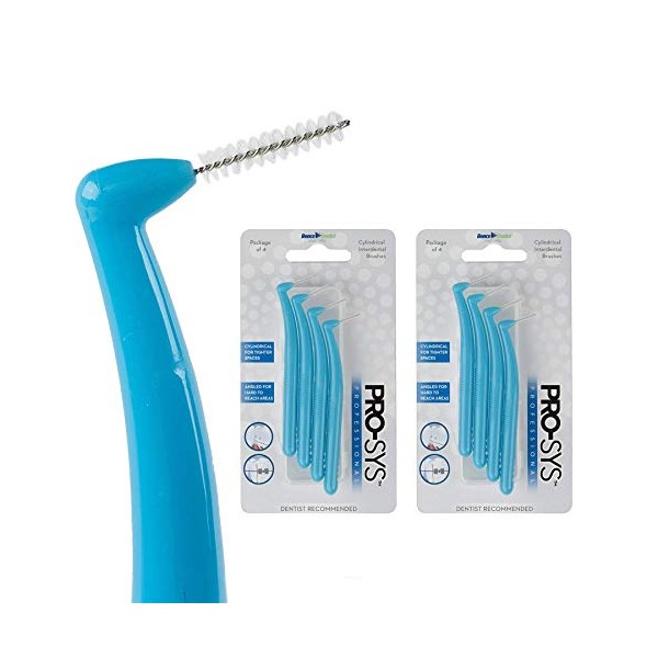 PRO-SYS® Interdental Brush Narrow Spaces, Proxy Brush - 8 Brushes (2 Packs – 4 Brushes per Pack) – with Dupont™ Bristles